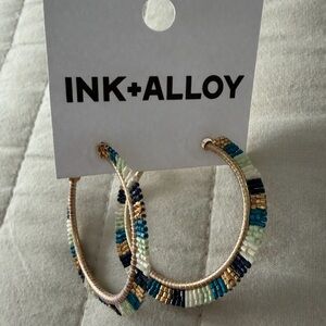 INK+ALLOY Multicolor Beaded Hoop Earrings